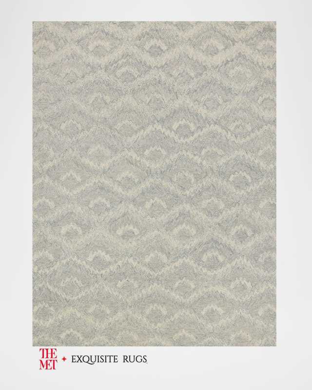 Bargello Hand-Tufted Gray Rug, 6' x 9'